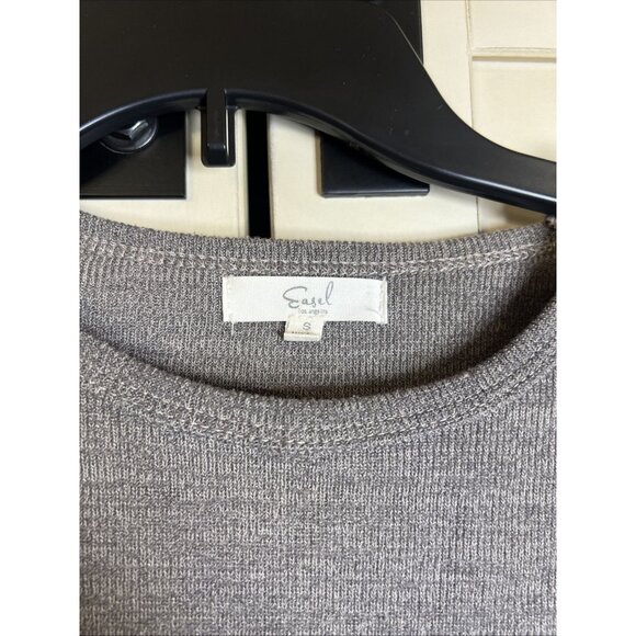 Easel "Indiana Dunes" Gray Crochet Mixed Print Small Sweater Women’s Eclectic - Picture 2 of 7